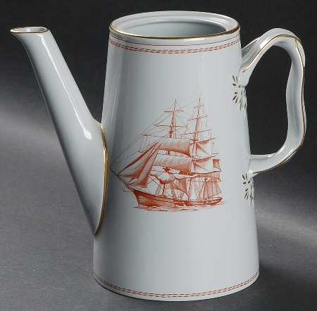 Trade Winds Red (Gold Trim) Coffee Pot No Lid