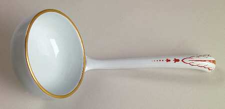 Trade Winds Red (Gold Trim) Solid Piece Sauce Ladle