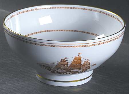 Trade Winds Red (Gold Trim) 7" Chinese Bowl