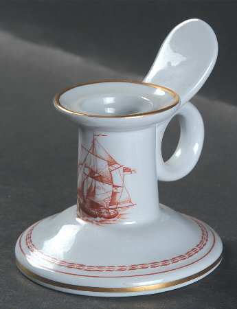 Trade Winds Red (Gold Trim) Candleholder