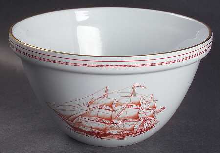 Trade Winds Red (Gold Trim) 7" Pudding Bowl Oven to Table