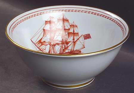 Trade Winds Red (Gold Trim) Cranberry Bowl