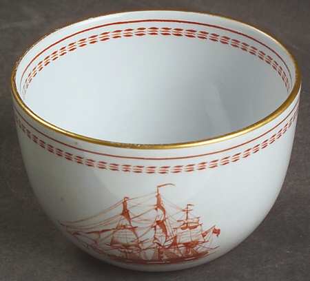 Trade Winds Red (Gold Trim) Mini Open Sugar Bowl