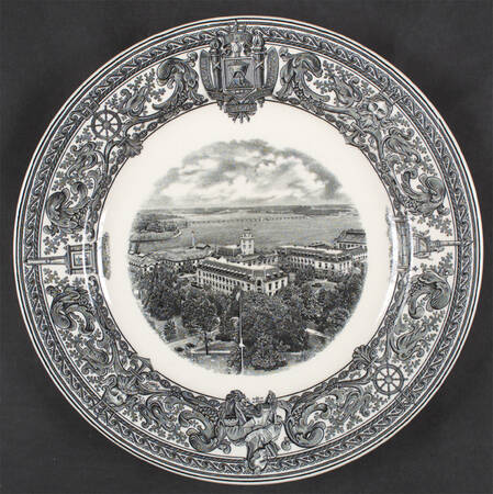United States Naval Academy Black Dinner Plate