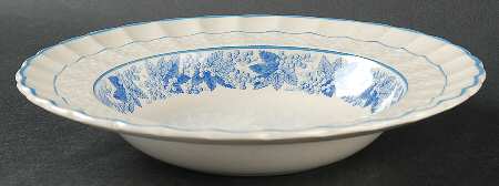 Valencia Blue On White Rim Soup Bowl