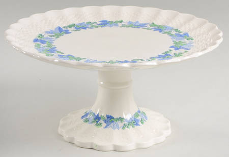 Valencia Blue Green (White Background) 8" Diameter Pedestal Cake Stand