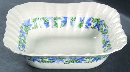 Valencia Blue Green (White Background) 7" Square Vegetable Bowl