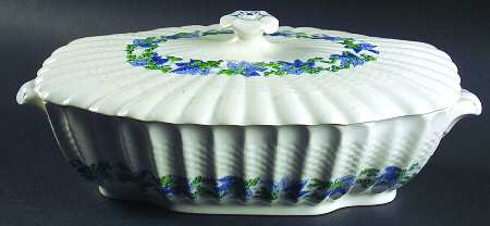 Valencia Blue Green (White Background) Oval Covered Vegetable