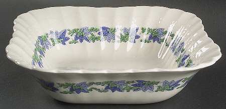 Valencia Blue Green (White Background) 9" Square Vegetable Bowl