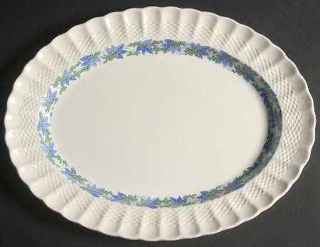 Valencia Blue Green (White Background) 15" Oval Serving Platter