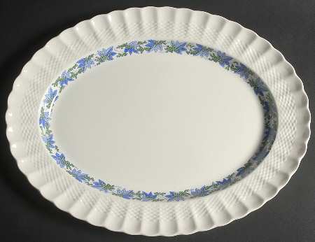 Valencia Blue Green (White Background) 16" Oval Serving Platter