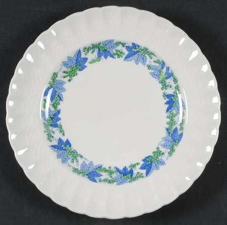 Valencia Blue Green (White Background) Luncheon Plate
