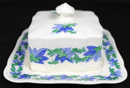 Valencia Blue Green (White Background) Square Covered Butter