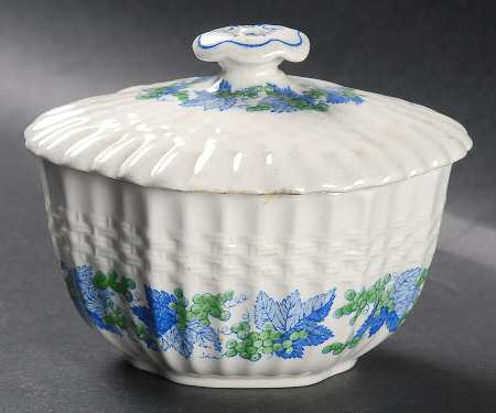 Valencia Blue Green (White Background) Mini Sugar Bowl No Lid