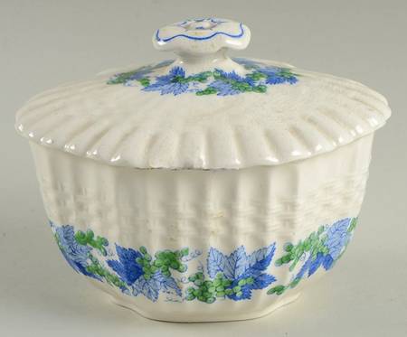 Valencia Blue Green (White Background) Mini Sugar Bowl & Lid