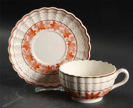 Valencia Orange Flat Cup & Saucer Set