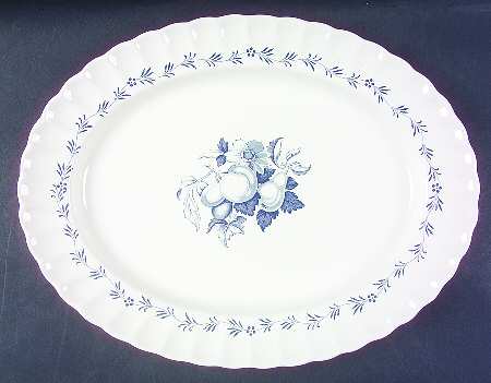 Victoria (Blue) 14" Oval Serving Platter