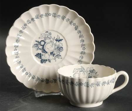 Victoria (Blue) Footed Cup & Saucer Set