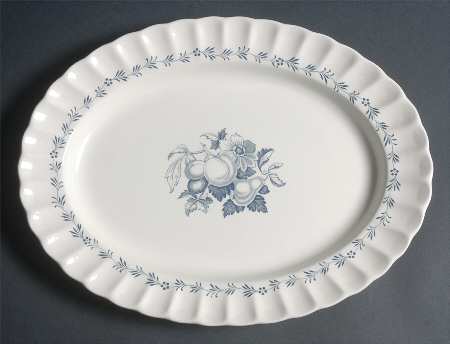 Victoria (Blue) 12" Oval Serving Platter