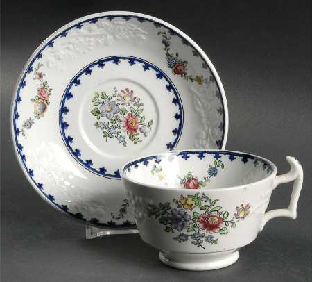 Vienna (Floral Center) Footed Cup & Saucer Set