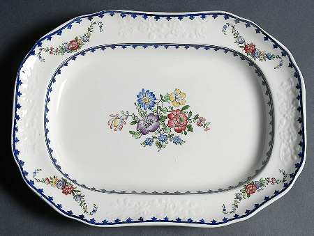 Vienna (Floral Center) 12" Oval Serving Platter