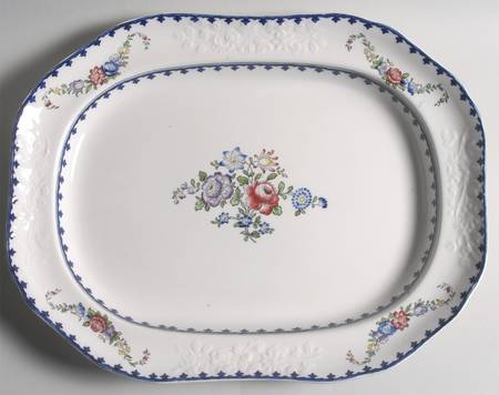Vienna (Floral Center) 16" Oval Serving Platter