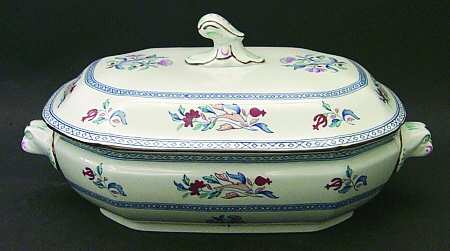 Virginia (Older, Blue Background) Oval Covered Vegetable