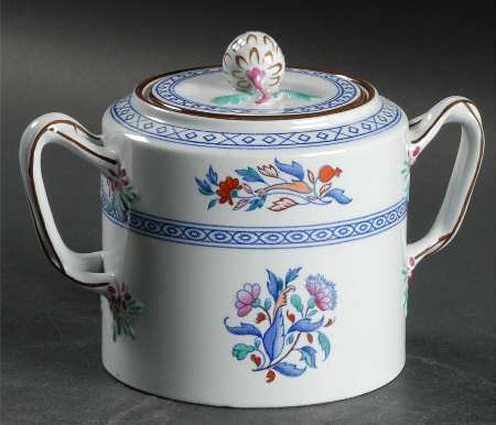 Virginia (Older, Blue Background) Sugar Bowl & Lid