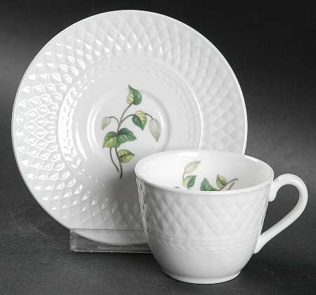 Virginia (Bone, Newer) Flat Demitasse Cup & Saucer Set