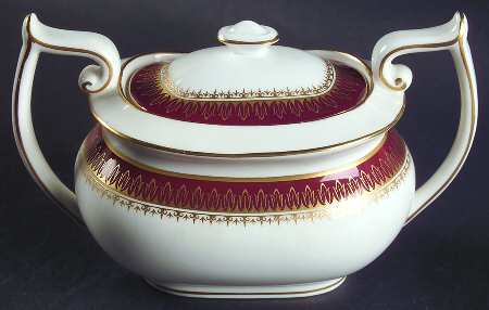 Viscount Maroon Sugar Bowl & Lid