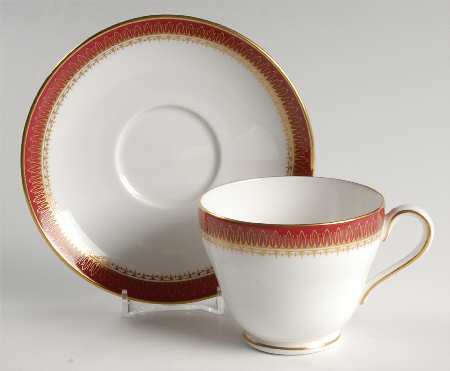 Viscount Maroon Footed Cup & Saucer Set