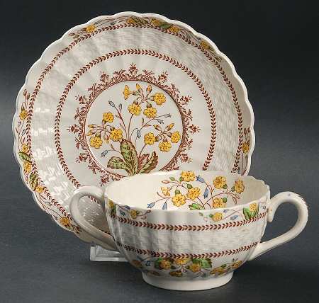 Wicker Dell Footed Bouillon Cup & Saucer