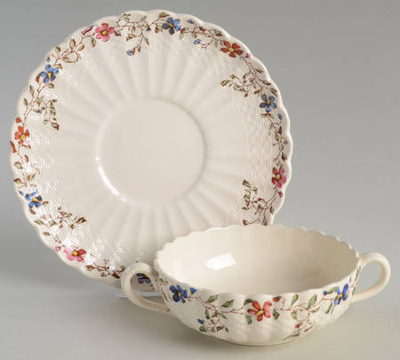 Wicker Dale Flat Cream Soup & Saucer Set