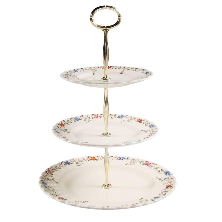 Wicker Dale 13 7/8"-14 1/4" 3-Tiered Serving Tray(DP,SP,BB) HC
