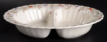 Wicker Dale 11" Oval Divided Vegetable Bowl