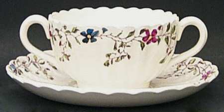 Wicker Dale Footed Bouillon Cup & Saucer