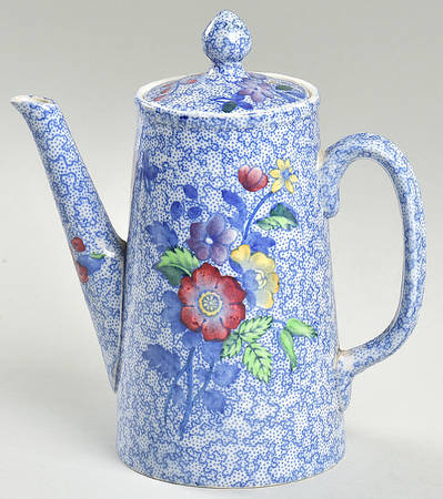Wild Flower Blue Individual Coffee Pot & Lid