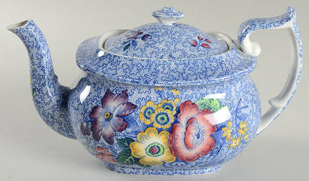Wild Flower Blue Teapot & Lid by Spode