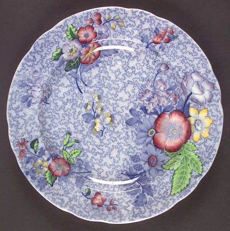 Wild Flower Blue Luncheon Plate