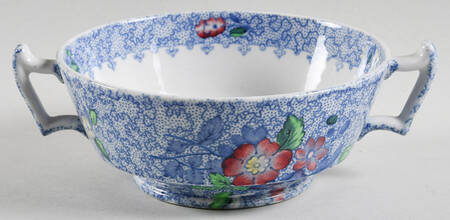Wild Flower Blue Footed Cream Soup Bowl