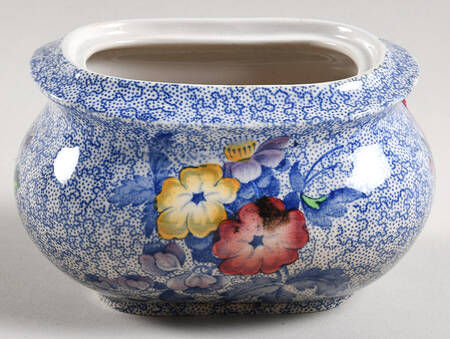 Wild Flower Blue Sugar Bowl No Lid