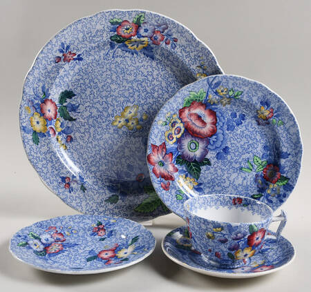 Wild Flower Blue 5 Piece Place Setting