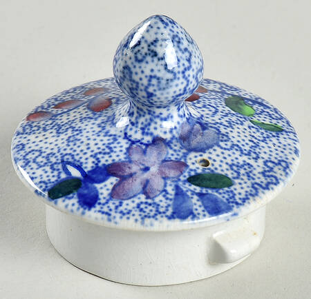 Wild Flower Blue Lid for Individual Coffee Pot