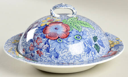 Wild Flower Blue Muffin Dish & Lid