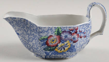Wild Flower Blue Gravy Boat