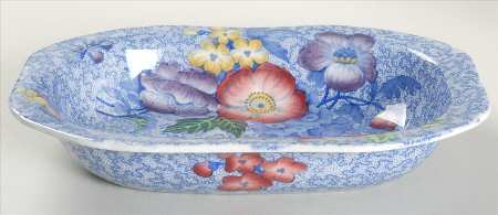 Wild Flower Blue 8" Oval Vegetable Bowl