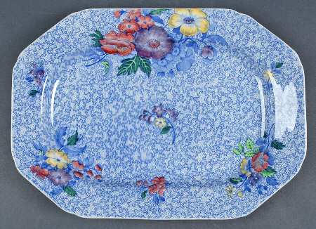 Wild Flower Blue 12" Oval Serving Platter