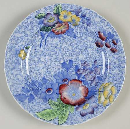 Wild Flower Blue Salad Plate