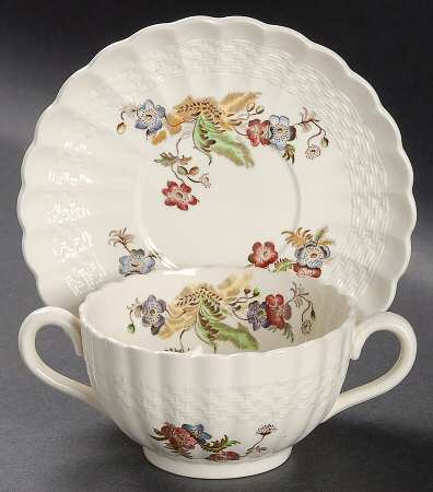 Wicker Lane (Basket Weave) Flat Bouillon Cup & Saucer