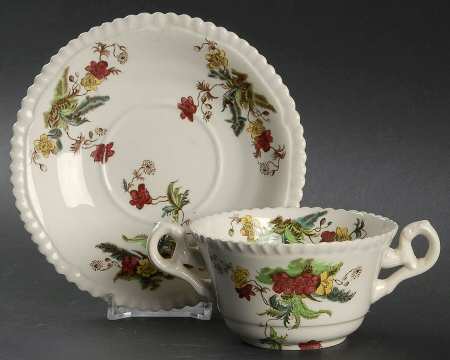 Wicker Lane (Gadroon) Flat Bouillon Cup & Saucer